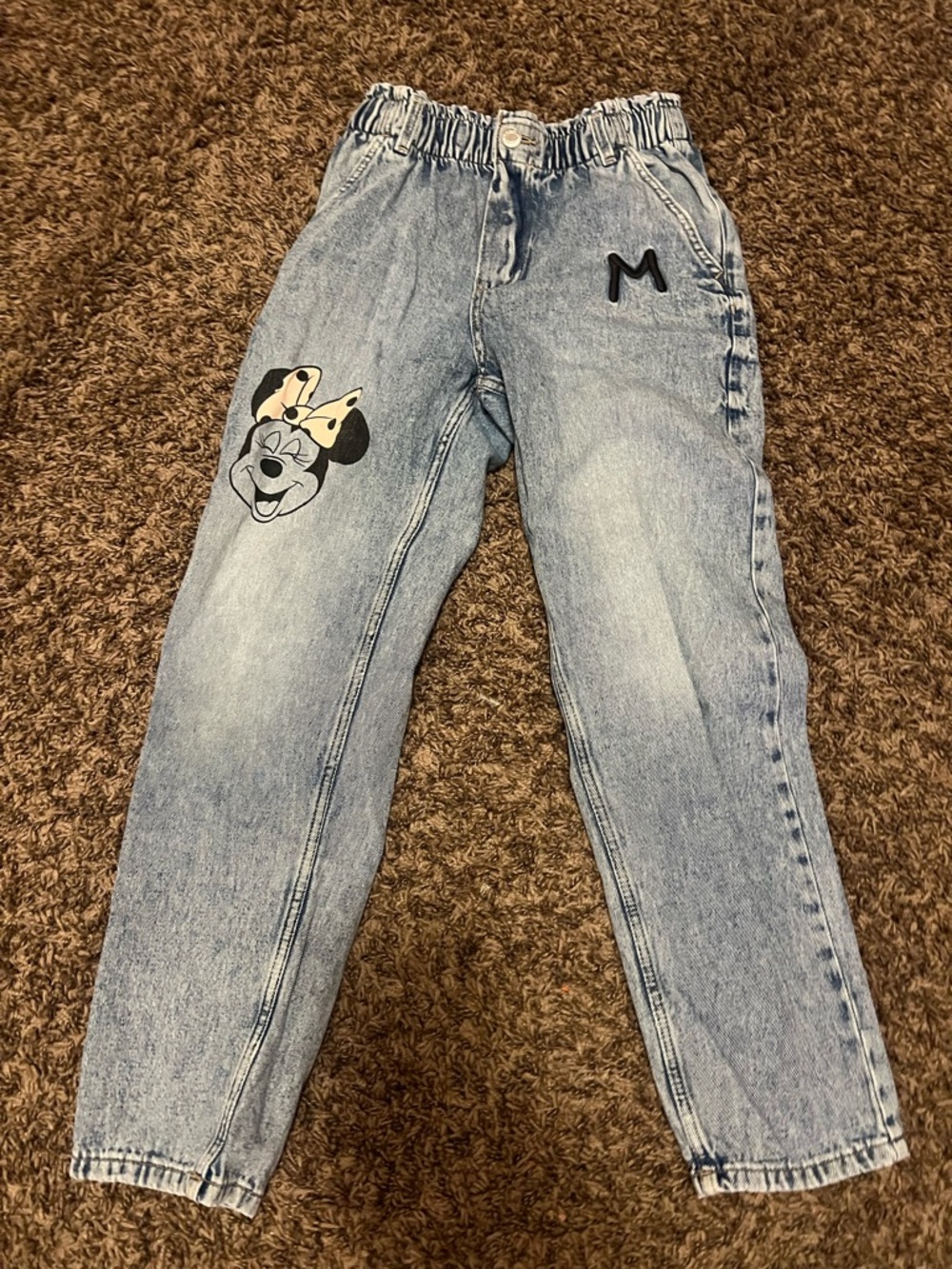H&M Light Blue Denim Minnie Graphic Jog Pants